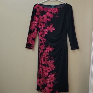 Lauren Ralph Lauren Black and Pink Floral Dress
